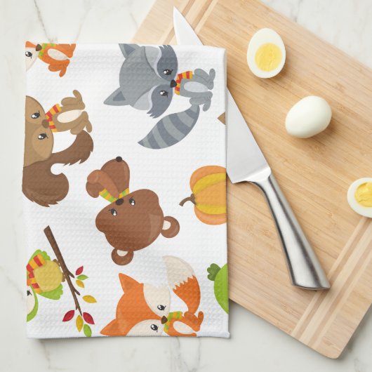 Bosbouwdieren, Herfsten Theedoek (Quarter Fold)