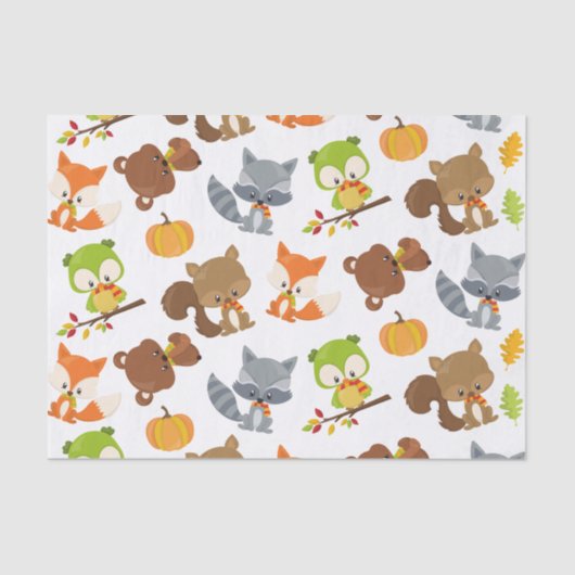 Bosbouwdieren, Herfsten Tissuepapier (Voorkant)
