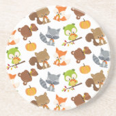 Bosbouwdieren, Herfsten Zandsteen Onderzetter (Voorkant)