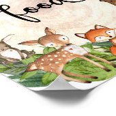 Bosbouwdieren houten slice greenery food sign poster (Hoek)