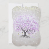 Bosbouwer Mason Jar Lavender Leaf Tree Wedding Kaart (Achterkant)
