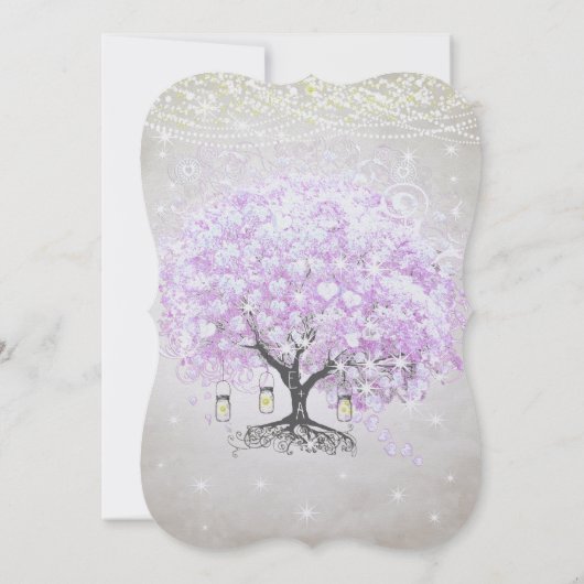 Bosbouwer Mason Jar Lavender Leaf Tree Wedding Kaart (Achterkant)