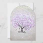Bosbouwer Mason Jar Lavender Leaf Tree Wedding Kaart (Achterkant)
