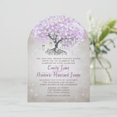 Bosbouwer Mason Jar Lavender Leaf Tree Wedding Kaart (Staand voorkant)