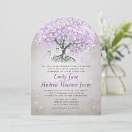 Bosbouwer Mason Jar Lavender Leaf Tree Wedding Kaart