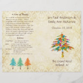 BosbouwFloral Pine Tree Wedding Programme (Voorkant)