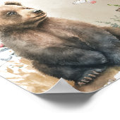 Bosbouwgroen Baby shower momosa Poster (Hoek)