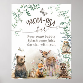 Bosbouwgroen Baby shower momosa Poster