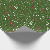 Bosbouwgroen bijtend bladerblad schattig cadeaupapier (Hoek)