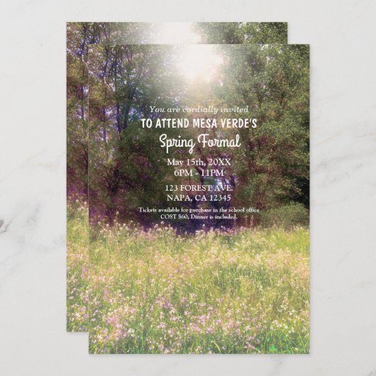 Bosbouwhout — Formele prom Kaart (Voorkant / Achterkant)