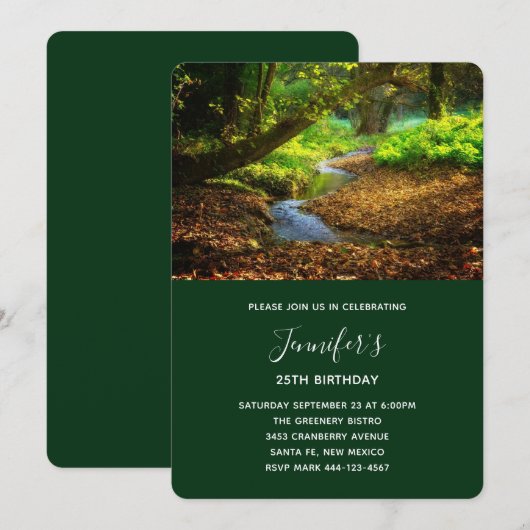 Bosbouwkreek — mooie Natuur — Landschap op zaterda Kaart (Voorkant / Achterkant)