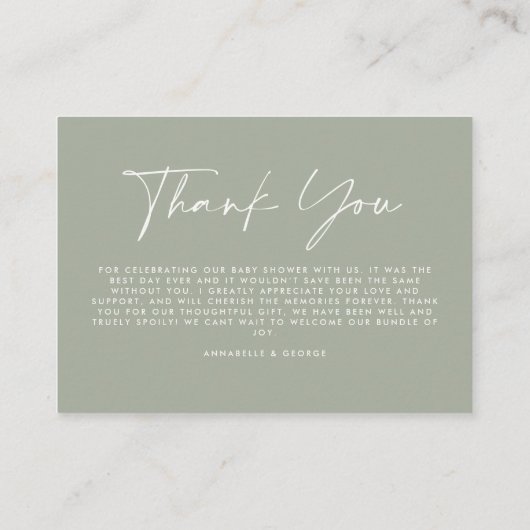 Bosbouwkundig eenvoudig baby shower dankzij groen informatiekaartje (Achterkant)