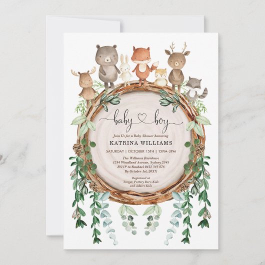 Bosbouwland, Baby shower groen Kaart (Voorkant)