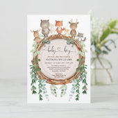 Bosbouwland, Baby shower groen Kaart (Staand voorkant)