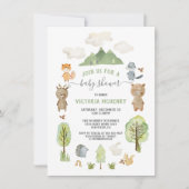 Bosbouwland Waterverf Forest Animals Baby shower Kaart (Voorkant)