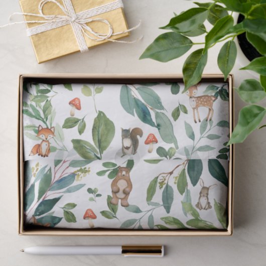 Bosbouwlanddieren Bosgroen ontledingsvaartuig Tissuepapier (Geschenk)