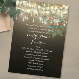 BosbouwMason Jar Garland Lighting Wedding Invites Kaart