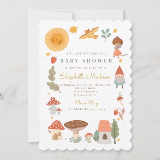 Bosbouwpaddenstoel Baby shower Kaart (Voorkant)