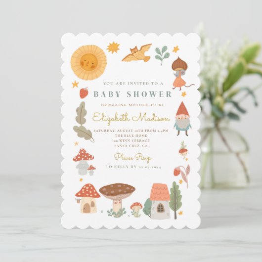 Bosbouwpaddenstoel Baby shower Kaart (Staand voorkant)