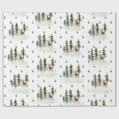 Bosbouwpapier voor de bosbouw (Woodland Pine Tree) Cadeaupapier (Vlak)