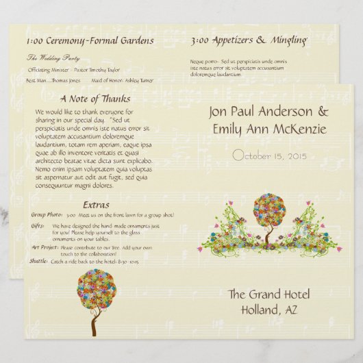 Bosbouwpatchwork Floral Fairy Tale Tree (Voorkant / Achterkant)