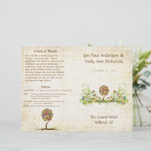 Bosbouwpatchwork Floral Fairy Tale Tree (Staand voorkant)