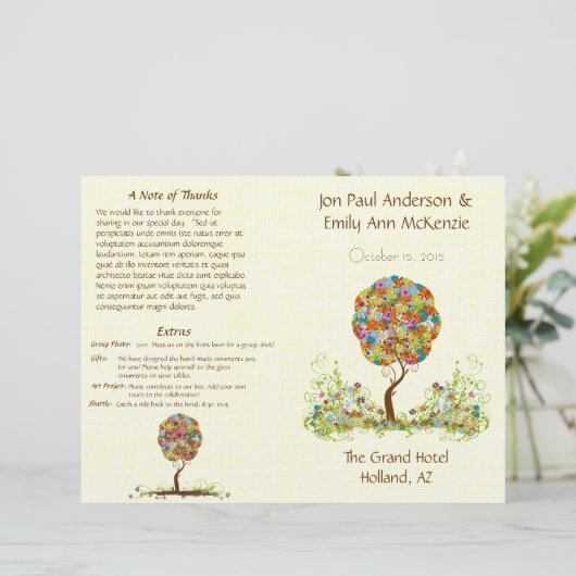 Bosbouwpatchwork Floral Fairy Tale Tree (Staand voorkant)