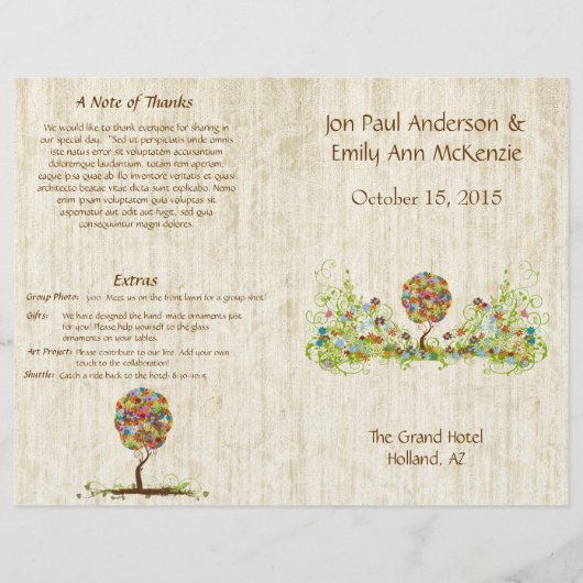 Bosbouwpatchwork Floral Fairy Tale Tree (Voorkant)
