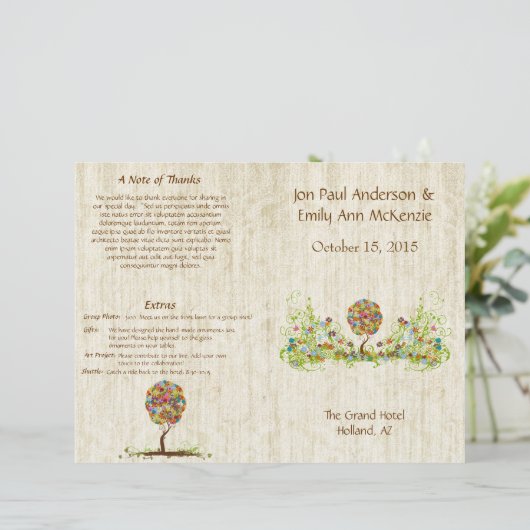 Bosbouwpatchwork Floral Fairy Tale Tree (Staand voorkant)