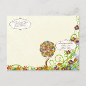 Bosbouwpatchwork Floral Fairy Tale Tree Briefkaart (Achterkant)