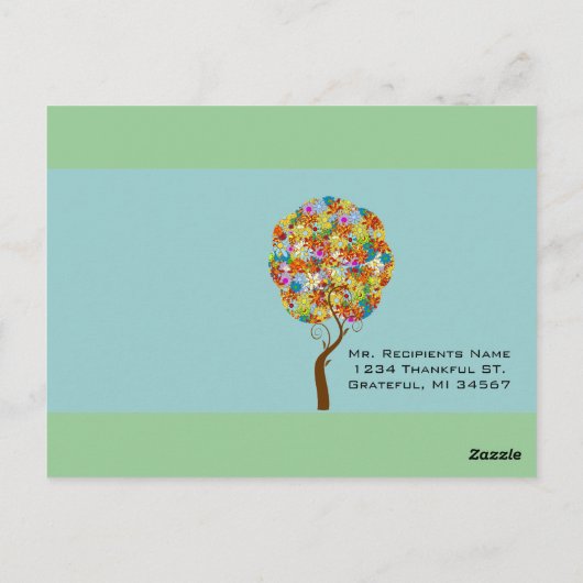 Bosbouwpatchwork Floral Fairy Tale Tree Briefkaart (Achterkant)