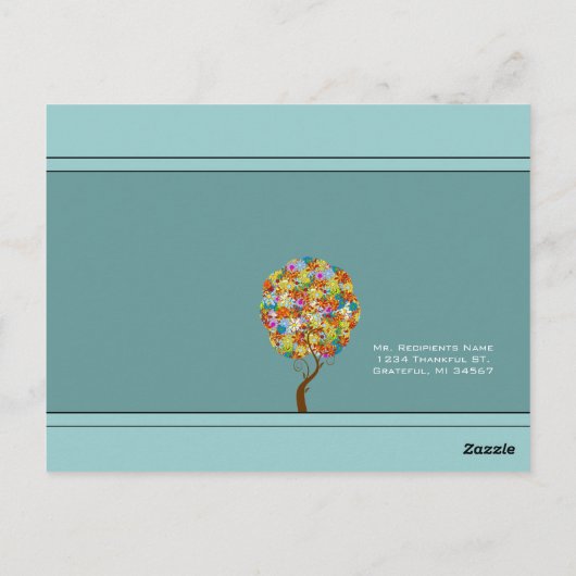 Bosbouwpatchwork Floral Fairy Tale Tree Briefkaart (Achterkant)