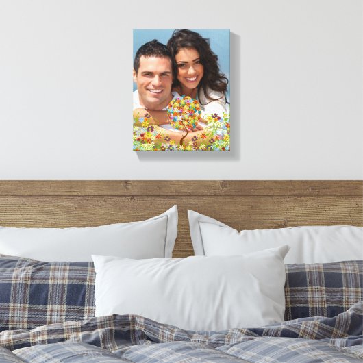 Bosbouwpatchwork Floral Fairy Tale Tree Canvas Afdruk (Insitu (Slaapkamer))