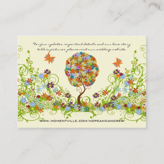 Bosbouwpatchwork Floral Fairy Tale Tree Informatiekaartje (Achterkant)