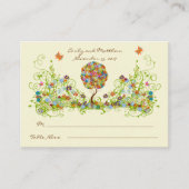 Bosbouwpatchwork Floral Fairy Tale Tree Informatiekaartje (Voorkant)