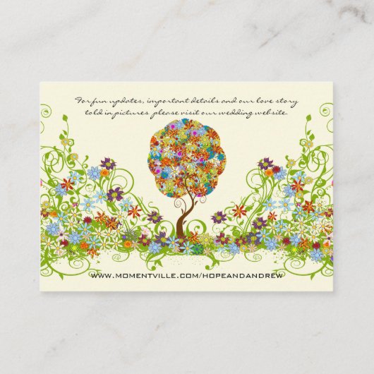 Bosbouwpatchwork Floral Fairy Tale Tree Informatiekaartje (Achterkant)