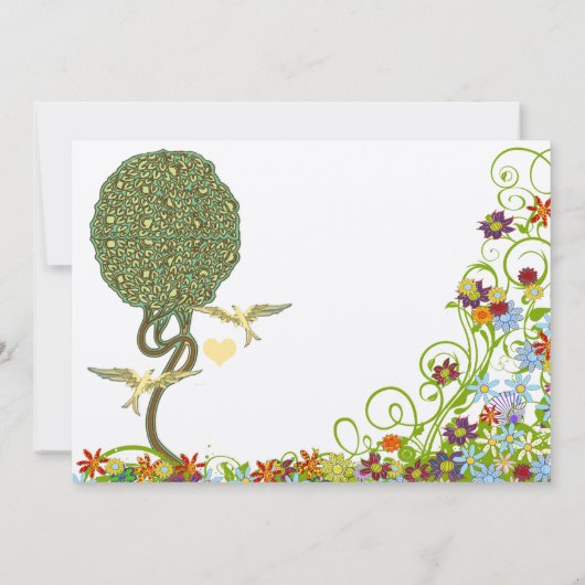 Bosbouwpatchwork Floral Fairy Tale Tree Kaart (Achterkant)