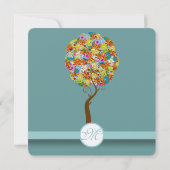 Bosbouwpatchwork Floral Fairy Tale Tree Kaart (Achterkant)