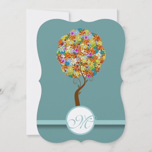 Bosbouwpatchwork Floral Fairy Tale Tree Kaart (Achterkant)