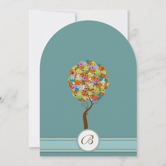 Bosbouwpatchwork Floral Fairy Tale Tree Kaart (Achterkant)