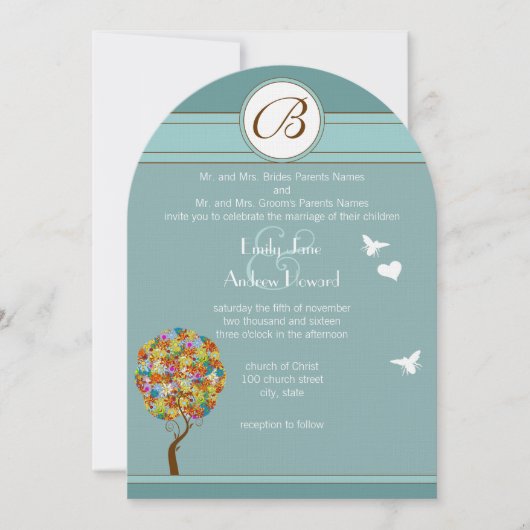 Bosbouwpatchwork Floral Fairy Tale Tree Kaart (Voorkant)