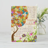 Bosbouwpatchwork Floral Fairy Tale Tree Kaart (Staand voorkant)