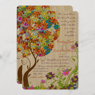 Bosbouwpatchwork Floral Fairy Tale Tree Kaart
