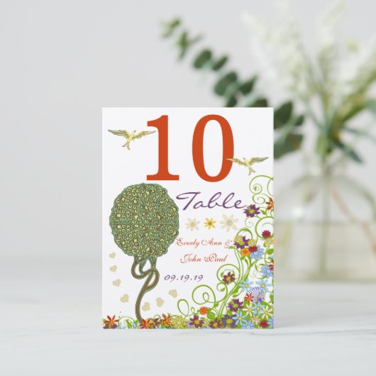 Bosbouwpatchwork Floral Fairy Tale Tree Kaart (Staand voorkant)