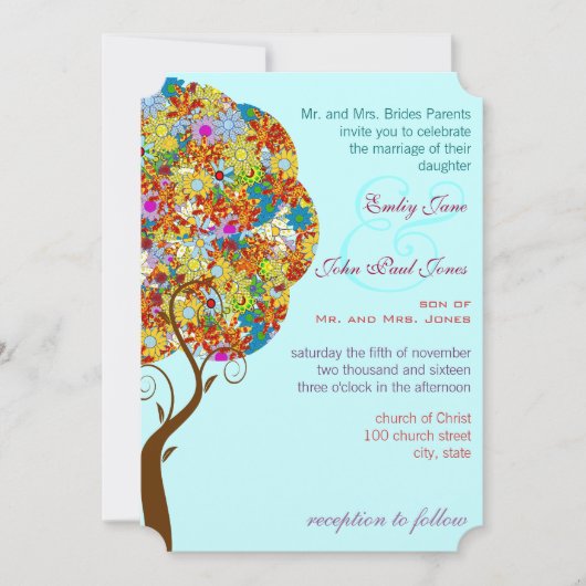 Bosbouwpatchwork Floral Fairy Tale Tree Kaart (Voorkant)