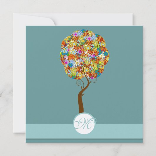 Bosbouwpatchwork Floral Fairy Tale Tree Kaart (Achterkant)