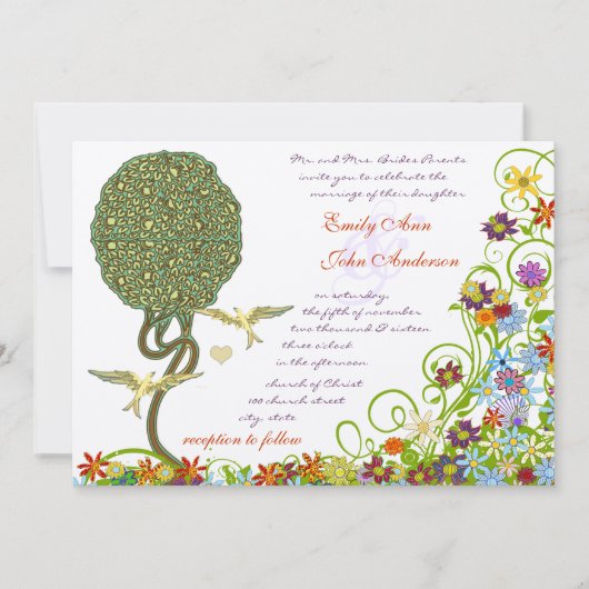 Bosbouwpatchwork Floral Fairy Tale Tree Kaart (Voorkant)