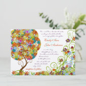 Bosbouwpatchwork Floral Fairy Tale Tree Kaart (Staand voorkant)