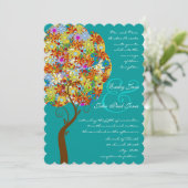 Bosbouwpatchwork Floral Fairy Tale Tree Kaart (Staand voorkant)