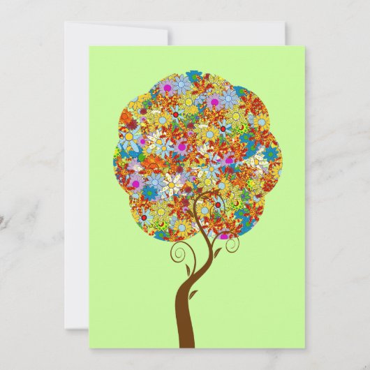 Bosbouwpatchwork Floral Fairy Tale Tree Kaart (Achterkant)